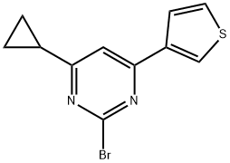 2-bromo-4-(3-thienyl)-6-cyclopropylpyrimidine Struktur