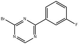 2-Bromo-4-(3-fluorophenyl)-1,3,5-triazine Struktur