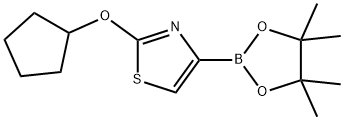 2-(cyclopentyloxy)-4-(4,4,5,5-tetramethyl-1,3,2-dioxaborolan-2-yl)thiazole Struktur