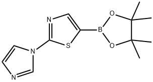 2-(1H-imidazol-1-yl)-5-(4,4,5,5-tetramethyl-1,3,2-dioxaborolan-2-yl)thiazole Struktur