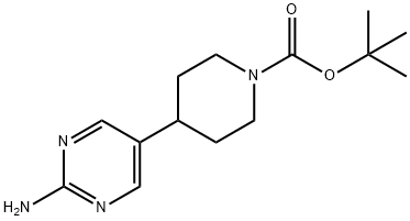 tert-butyl 4-(2-aminopyrimidin-5-yl)piperidine-1-carboxylate Struktur