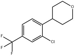 5-Trifluoromethyl-2-(4-tetrahydropyranyl)chlorobenzene Struktur