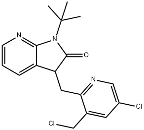 1-(tert-butyl)-3-((5-chloro-3-(chloromethyl)pyridin-2-yl)methyl)-1,3-dihydro-2H-pyrrolo[2,3-b]pyridin-2-one Struktur