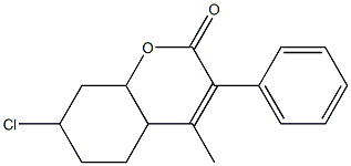 7-chloro-4-methyl-3-phenyl-4a,5,6,7,8,8a-hexahydro-2H-chromen-2-one Struktur