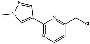 Pyrimidine, 4-(chloromethyl)-2-(1-methyl-1H-pyrazol-4-yl)- Struktur