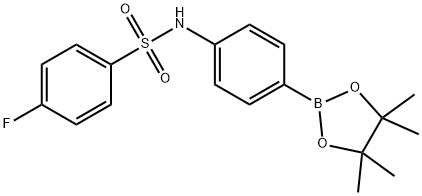 4-fluoro-N-(4-(4,4,5,5-tetramethyl-1,3,2-dioxaborolan-2-yl)phenyl)benzenesulfonamide Struktur