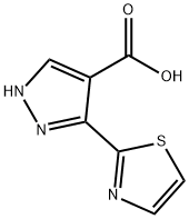 3-(1,3-thiazol-2-yl)-1H-pyrazole-4-carboxylic acid Struktur