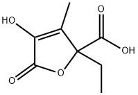 2-Ethyl-2,5-dihydro-4-hydroxy-3-methyl-5-oxo-2-furancarboxylic acid Struktur