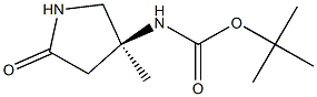 tert-butyl (S)-(3-methyl-5-oxopyrrolidin-3-yl)carbamate Struktur