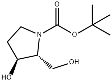 tert-butyl (2R,3S)-3-hydroxy-2-(hydroxymethyl)pyrrolidine-1-carboxylate Struktur