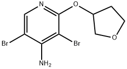 4-Amino-3,5-dibromo-2-(tetrahydrofuran-3yloxy)pyridine Struktur