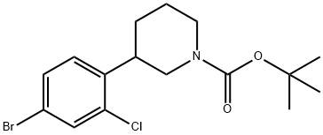 TERT-BUTYL 3-(4-BROMO-2-CHLOROPHENYL)PIPERIDINE-1-CARBOXYLATE Struktur