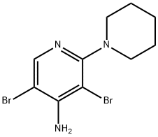 4-Amino-3,5-dibromo-2-(piperidino)pyridine Struktur