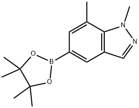 1,7-dimethyl-5-(4,4,5,5-tetramethyl-1,3,2-dioxaborolan-2-yl)-1H-indazole Struktur