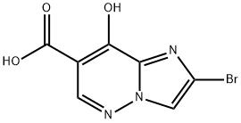 Imidazo[1,2-b]pyridazine-7-carboxylic acid, 2-bromo-8-hydroxy- Struktur