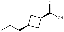 cis-3-Isobutylcyclobutane carboxylic acid Struktur