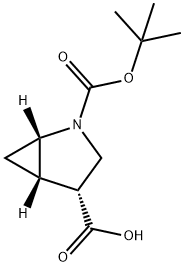 (1S,4R,5S)-2-(tert-butoxycarbonyl)-2-azabicyclo[3.1.0]hexane-4-carboxylic acid Struktur