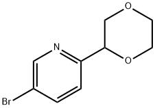 5-bromo-2-(1,4-dioxan-2-yl)pyridine Struktur