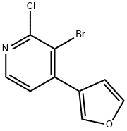 3-Bromo-4-(3-furyl)-2-chloropyridine Struktur