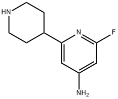 4-Amino-2-fluoro-6-(piperidin-4-yl)pyridine Struktur