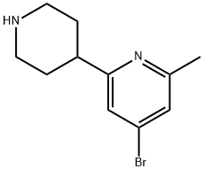 4-Bromo-2-methyl-6-(piperidin-4-yl)pyridine Struktur