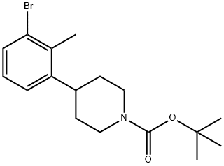 2-Methyl-3-(N-Boc-piperidin-4-yl)bromobenzene Struktur