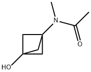 N-{3-hydroxybicyclo[1.1.1]pentan-1-yl}-N-methylacetamide Struktur