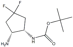 tert-butyl ((1S,2R)-2-amino-4,4-difluorocyclopentyl)carbamate Struktur