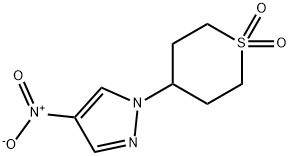 1H-Pyrazole, 4-nitro-1-(tetrahydro-1,1-dioxido-2H-thiopyran-4-yl)- Struktur