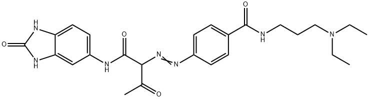 2-(4-(diethylaminopropylcarbamoyl)phenylazo)-3-oxo-N-(2,3-dihydro-2-oxobenzimidazol-5-yl)butyramide Struktur