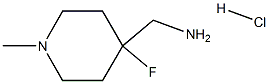 (4-fluoro-1-methylpiperidin-4-yl)methanamine hydrochloride Struktur