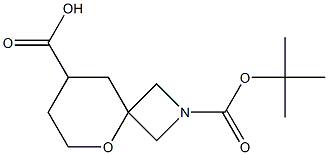 2-(tert-butoxycarbonyl)-5-oxa-2-azaspiro[3.5]nonane-8-carboxylic acid Struktur