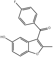 (4-fluorophenyl)(5-hydroxy-2-methyl-1-benzofuran-3-yl)methanone Struktur