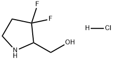 2-Pyrrolidinemethanol, 3,3-difluoro-, hydrochloride (1:1) Struktur