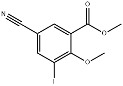 5-Cyano-3-iodo-2-methoxy-benzoic acid methyl ester Struktur