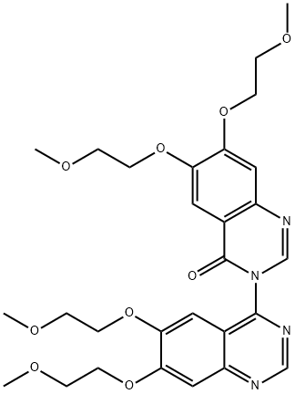 3-(6,7-bis(2-methoxyethoxy)quinazolin-4-yl)-6,7-bis(2-methoxyethoxy)quinazolin-4(3H)-one Struktur