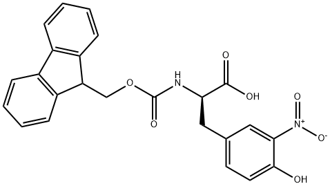 N-[(9H-fluoren-9-ylmethoxy)carbonyl]-3-nitro- D-Tyrosine Struktur