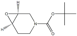 tert-butyl (1S,6R)-7-oxa-3-azabicyclo[4.1.0]heptane-3-carboxylate Struktur