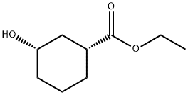 Cyclohexanecarboxylic acid, 3-hydroxy-, ethyl ester, (1R,3S)- Struktur