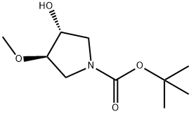 tert-butyl (3R,4R)-3-hydroxy-4-methoxypyrrolidine-1-carboxylate Struktur