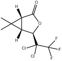 (1R,4R,5S)- 4-(1,1-Dichloro-2,2,2-trifluoroethyl)-6,6-dimethyl-3-oxabicyclo[3.1.0]hexan-2-one Struktur