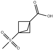 3-methanesulfonylbicyclo[1.1.1]pentane-1-carboxylic acid Struktur