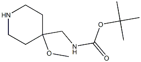 tert-butyl ((4-methoxypiperidin-4-yl)methyl)carbamate Struktur