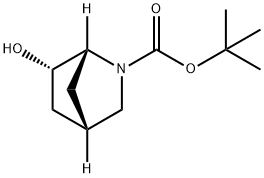 tert-butyl (1R,4S,6S)-6-hydroxy-2-azabicyclo[2.2.1]heptane-2-carboxylate Struktur