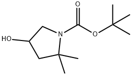 tert-butyl 4-hydroxy-2,2-dimethylpyrrolidine-1-carboxylate Struktur