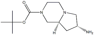 tert-butyl (7R,8aS)-7-aminohexahydropyrrolo[1,2-a]pyrazine-2(1H)-carboxylate Struktur