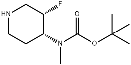 tert-butyl ((3S,4R)-3-fluoropiperidin-4-yl)(methyl)carbamate Struktur