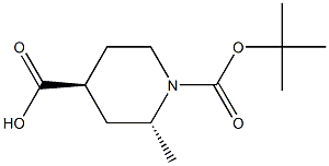 (2R,4S)-1-(tert-butoxycarbonyl)-2-methylpiperidine-4-carboxylic acid Struktur