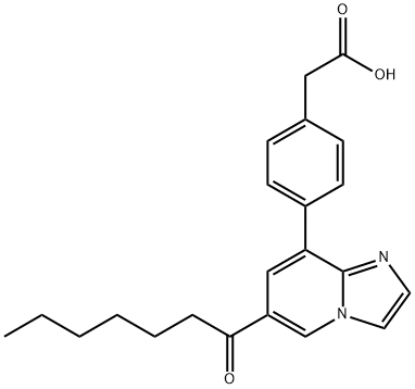 4-[6-(1-Oxoheptyl)imidazo[1,2-a]pyridin-8-yl]benzeneacetic acid Struktur