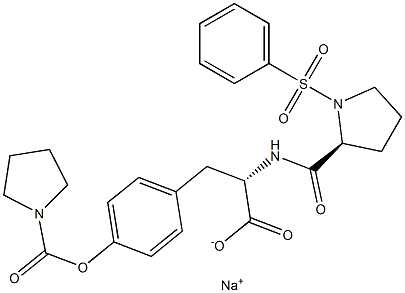 N-(Benzenesulfonyl)-L-prolyl-L-O-(1-pyrrolidinylcarbonyl)tyrosine sodium salt Struktur